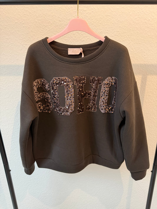 Sweater mit Soho Pailettenprint
