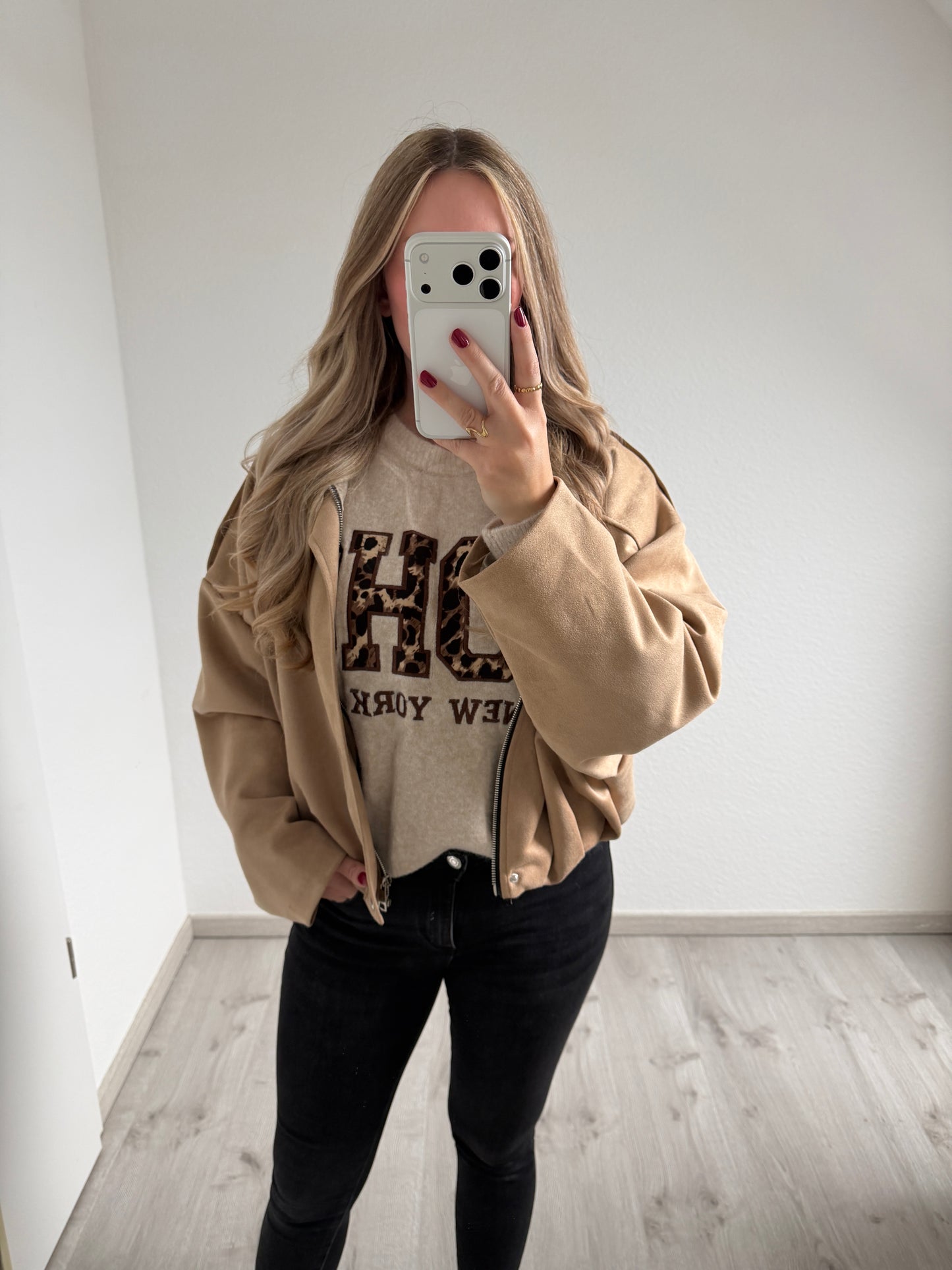 Bomberjacke in Wildlederoptik