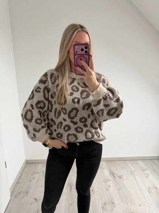 Pullover mit Leoprint