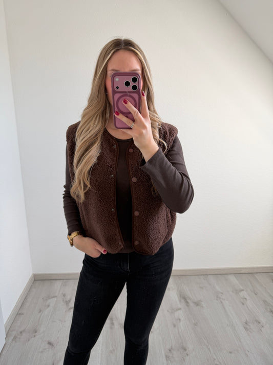 Teddyweste mit Knöpfen (versch. Farben)