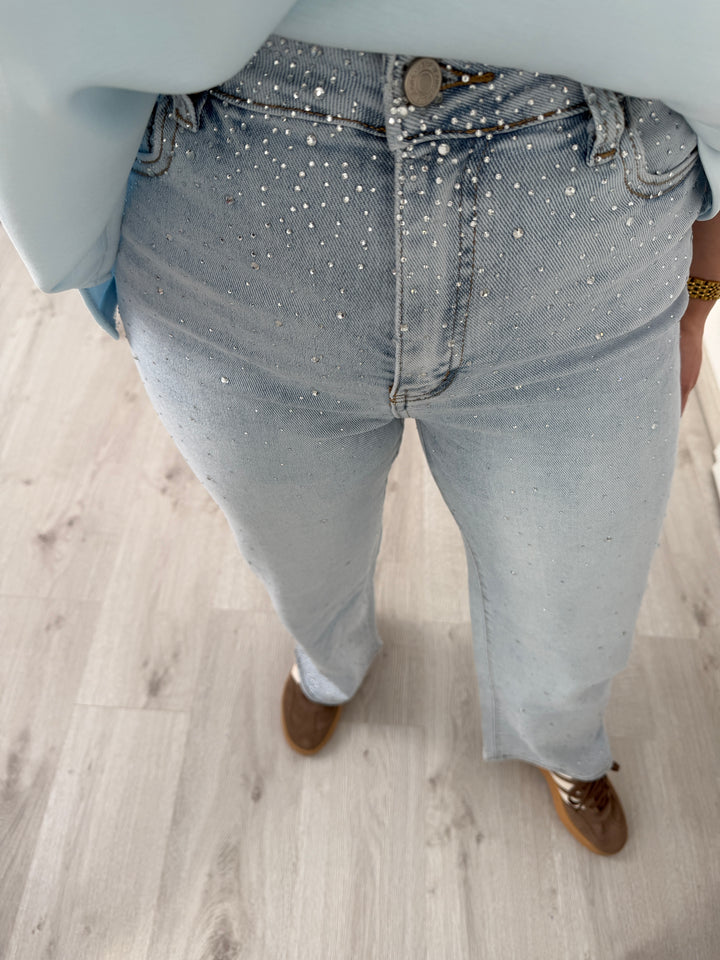 GLITZER WIDE LEG JEANS