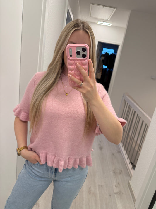 Kurzarmpullover mit Rüschen (versch. Farben)