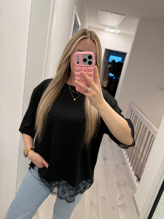 Tshirt mit Spitzendetails