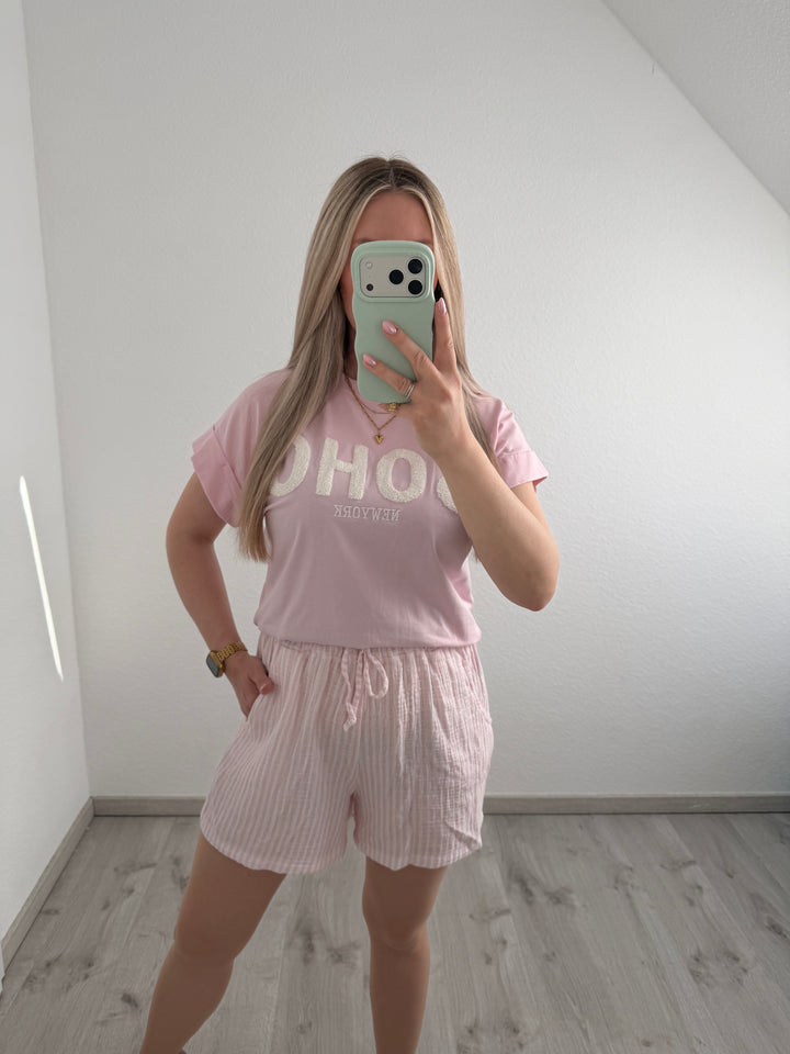 MUSSELINSTREIFENSHORTS