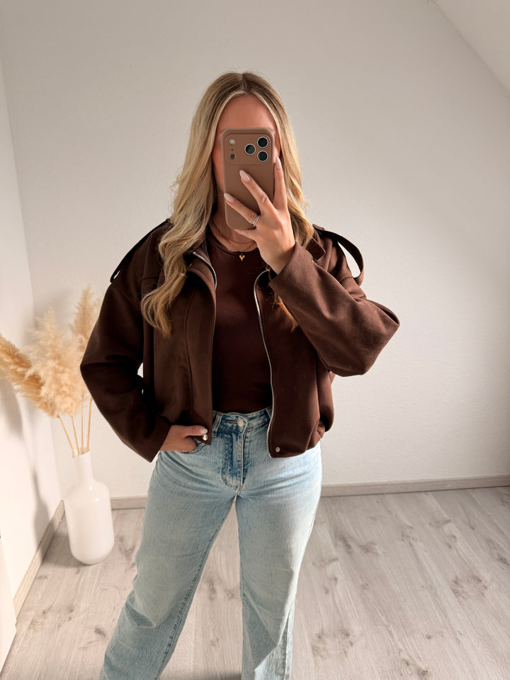 JACKE AUS WILDLEDERIMITAT