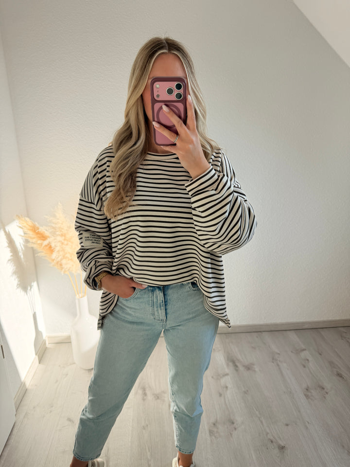 STREIFENSWEATER MIT PATCH