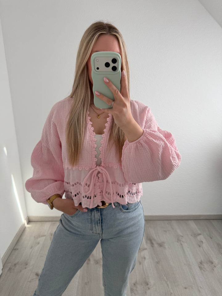 MUSSELINSPITZENBLUSE