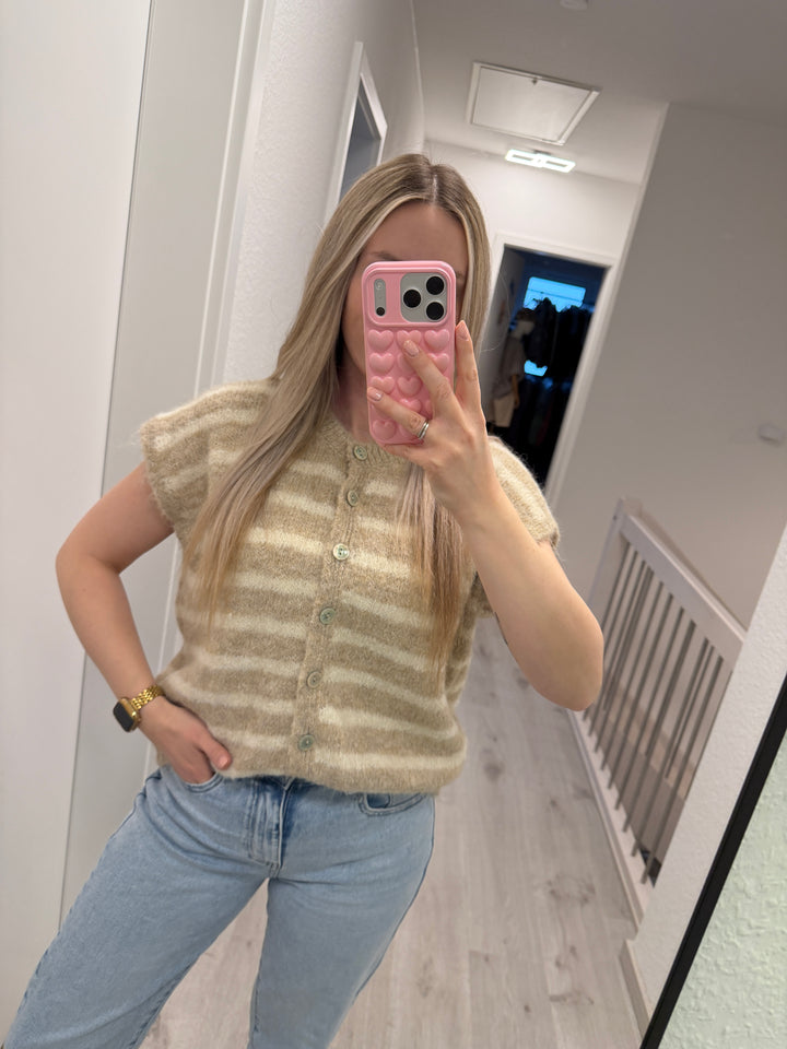 Gestreifte Strickweste (versch. Farben)