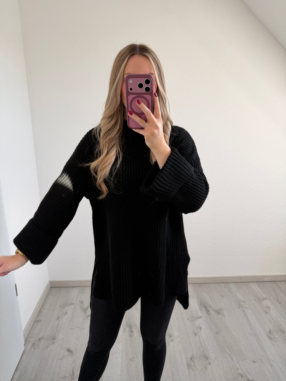LANGER SCHLITZPULLOVER (VERSCH. FARBEN)