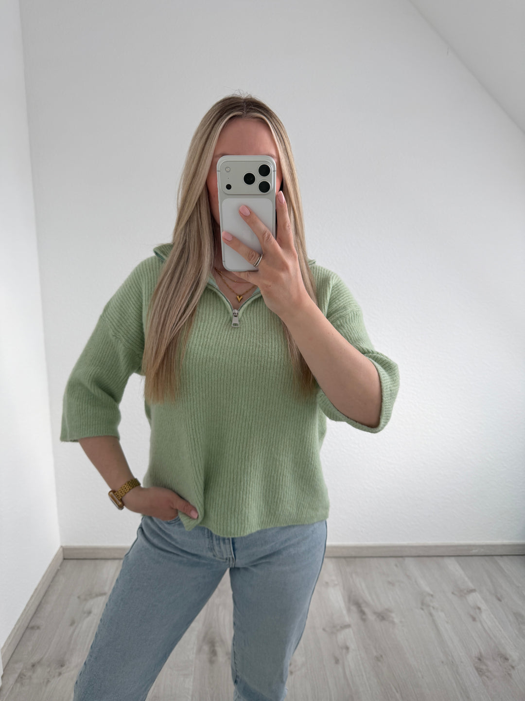ZIPPER KURZARMSHIRT