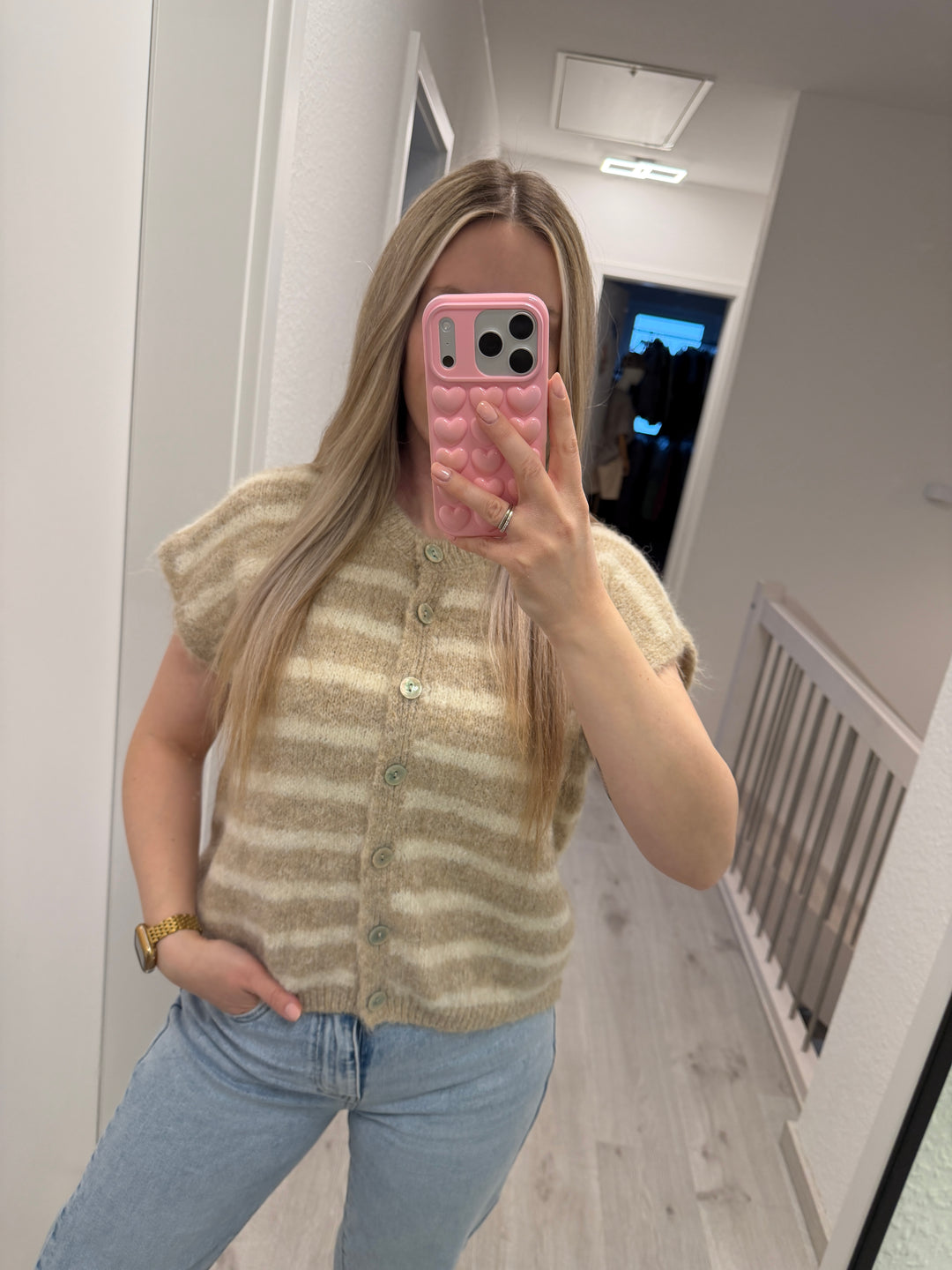 Gestreifte Strickweste (versch. Farben)