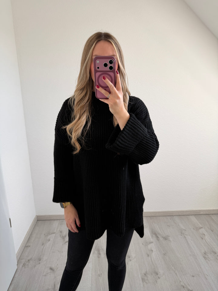 LANGER SCHLITZPULLOVER (VERSCH. FARBEN)