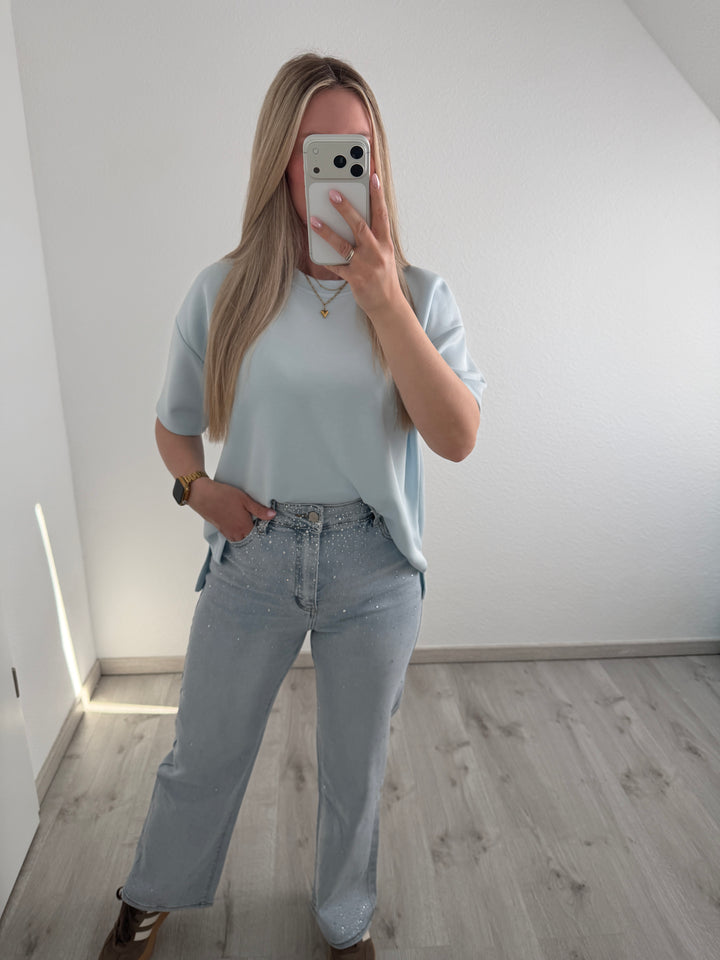 GLITZER WIDE LEG JEANS