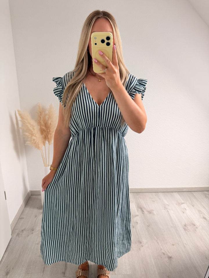 STREIFEN MUSSELINMAXIKLEID