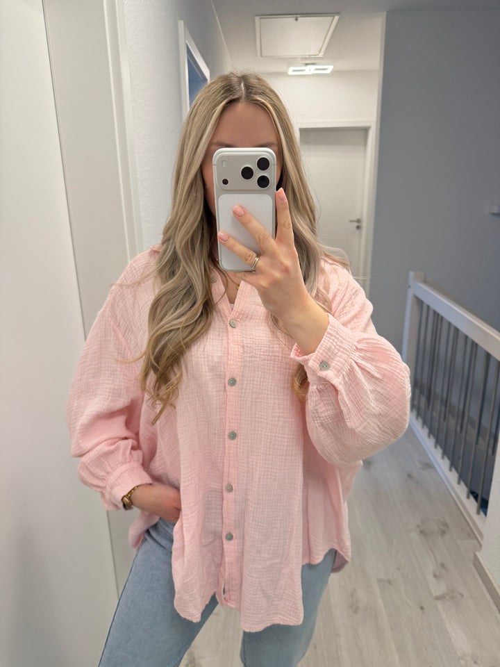 KURZE MUSSELINBLUSE (VERSCH. FARBEN)