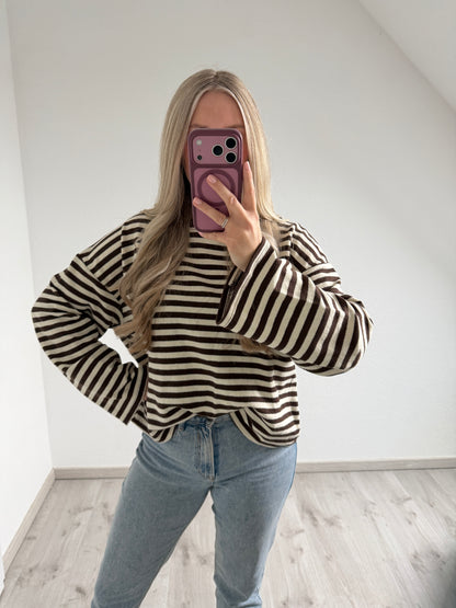 Dünner gestreifter Pullover