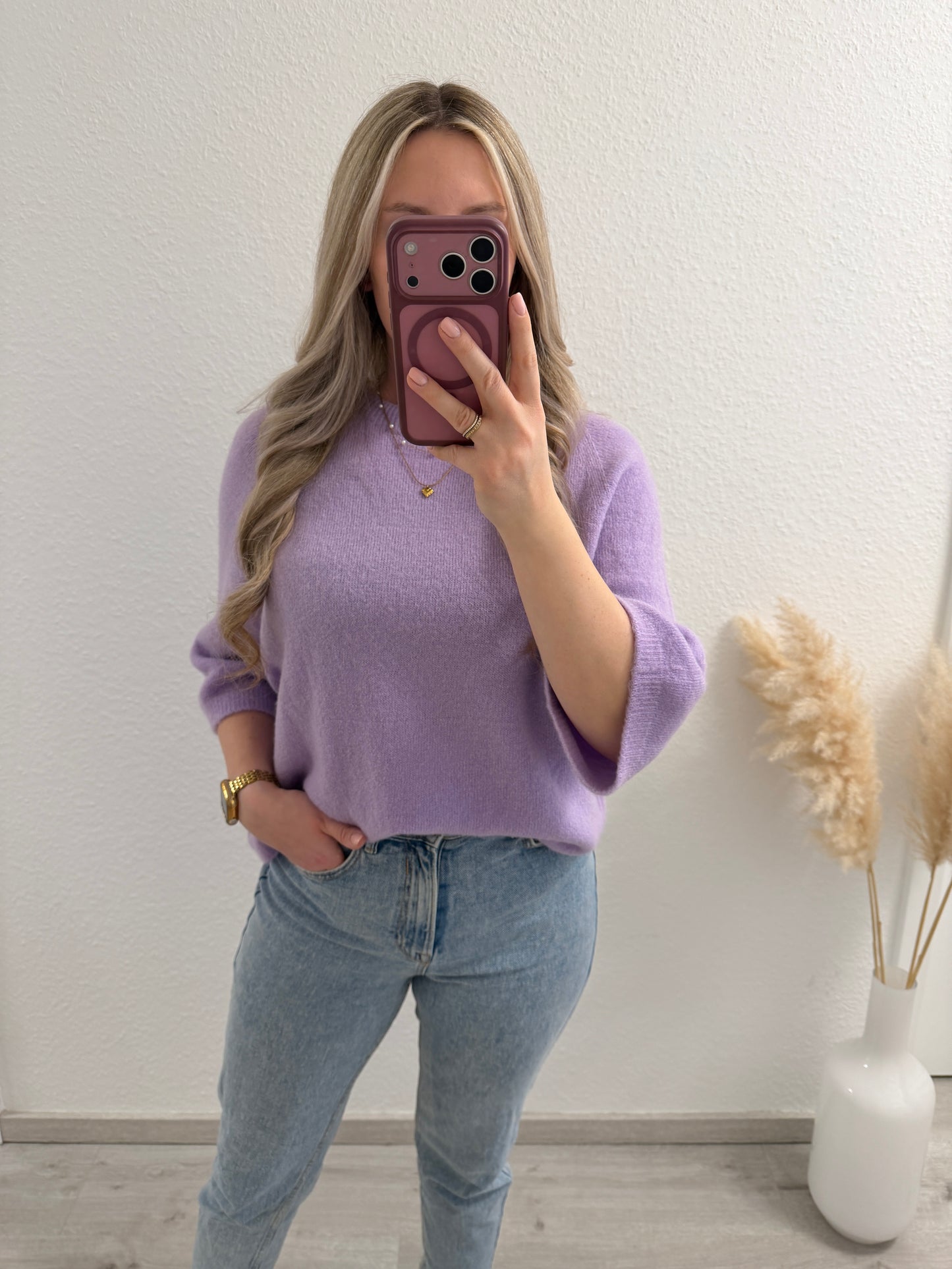 Kurzarm Alpakapullover