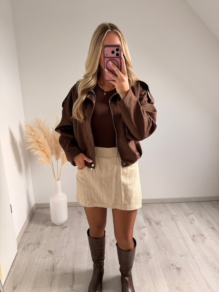 SKORT MIT FISCHGRÄTMUSTER