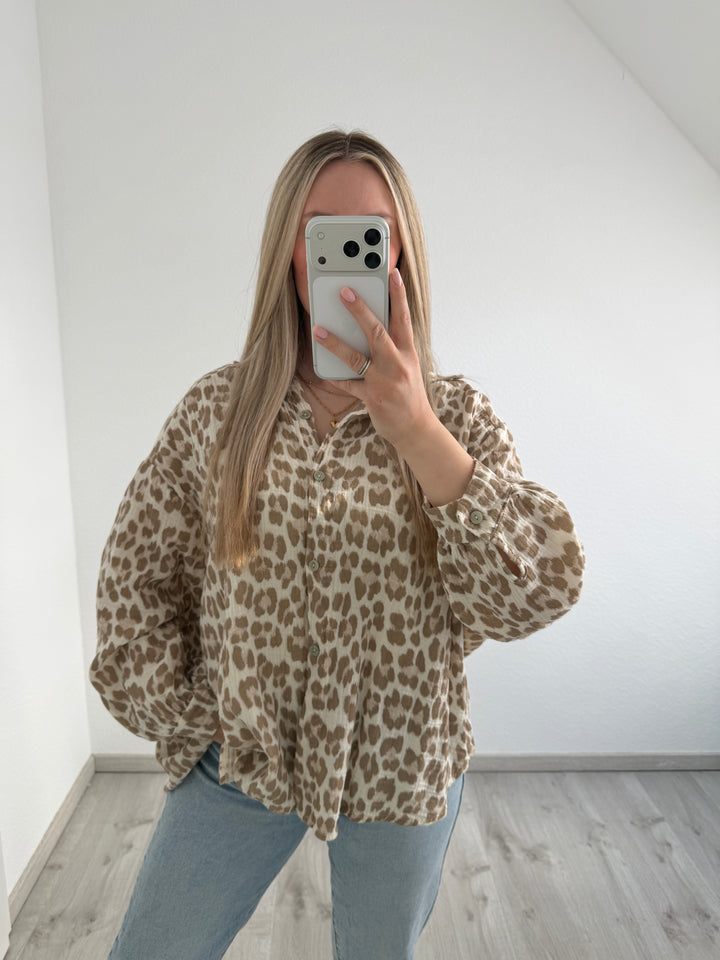 KURZE LEO MUSSELINBLUSE